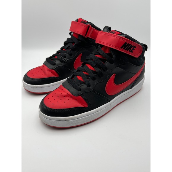 Nike Other - Nike Court Borough Mid 2 Sneakers Black Red‎ Athletic Shoes Boys 6.5 CD7782-003